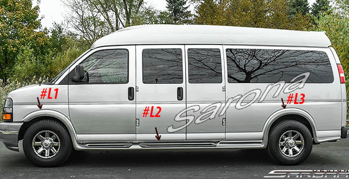 Custom Chevy Express Van  Long Wheel Base Running Boards (2003 - 2024) - $1590.00 (Part #CH-016-SB)